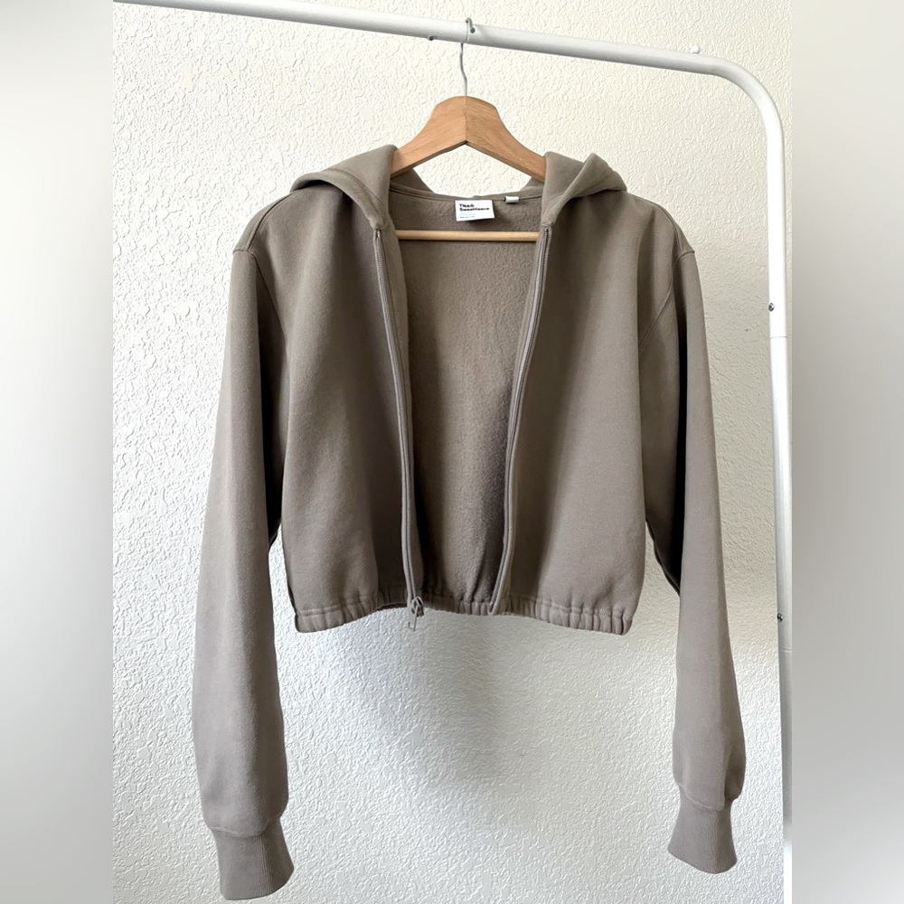 Aritzia TNA COZY FLEECE PERFECT CINCH ZIP HOODIE